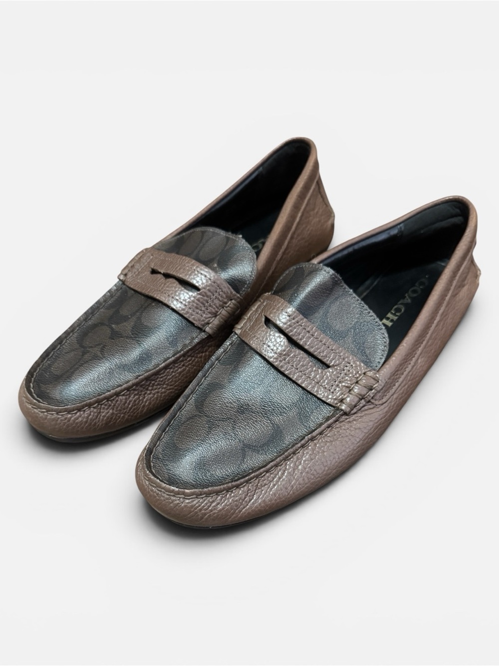 Coach Mott Men’s Penny Driver Loafers in a brown signature logo canvas Sz. 12 - Picture 5 of 11
